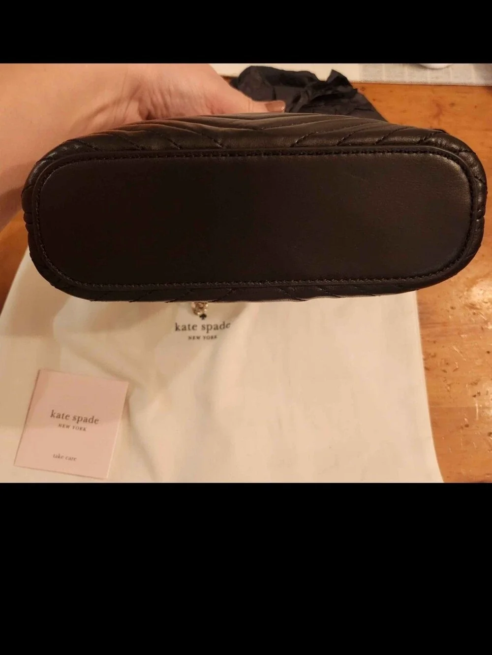 Black Quilted Kate SPADE Shoulder Bag with Gold Chain Strap
